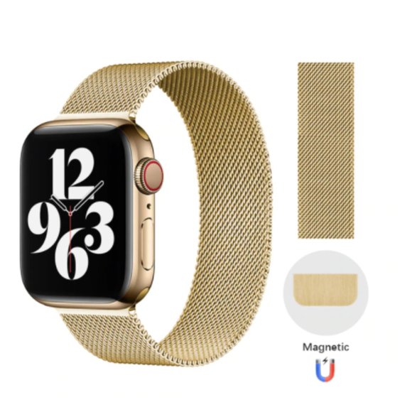 NEW Gold Magnetic Loop Band For Apple Watch - Picture 2 of 4